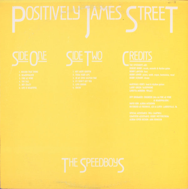 The Speedboys : Positively James Street (LP, Album)