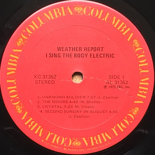 Weather Report : I Sing The Body Electric (LP, Album, San)