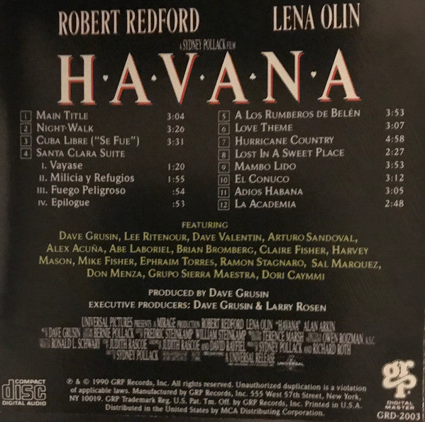 Dave Grusin : Havana (Original Motion Picture Soundtrack) (CD, Album)