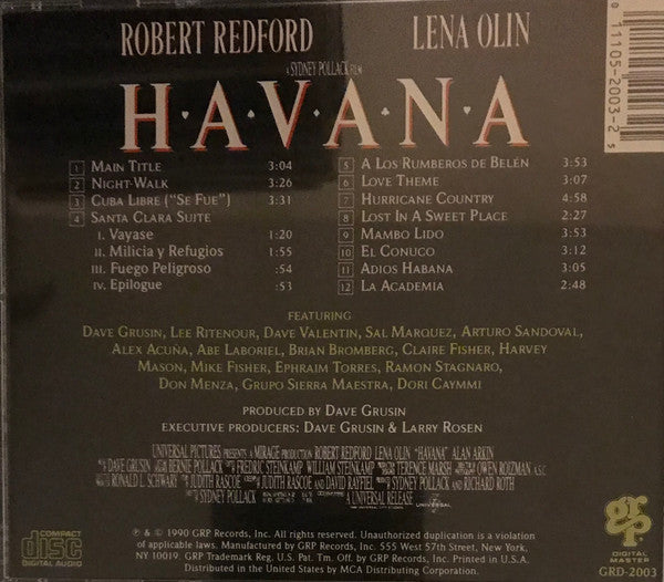 Dave Grusin : Havana (Original Motion Picture Soundtrack) (CD, Album)