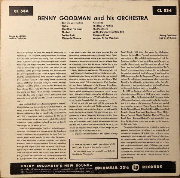 Benny Goodman And His Orchestra : Benny Goodman And His Orchestra (LP, Comp, Mono, RE)