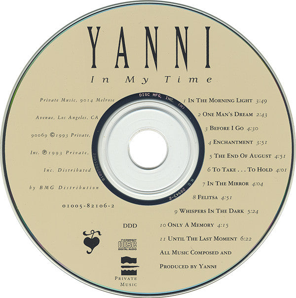 Yanni (2) : In My Time (CD, Album, Club)