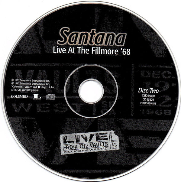 Santana : Live At The Fillmore '68 (2xCD, Album)