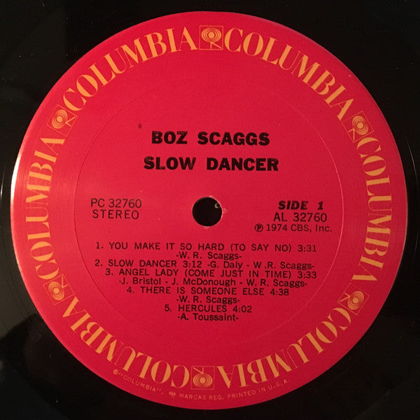 Boz Scaggs : Slow Dancer (LP, Album, RE,  Sa)