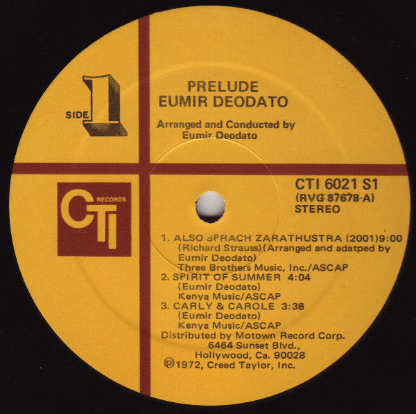 Eumir Deodato : Prelude (LP, Album, Mon)