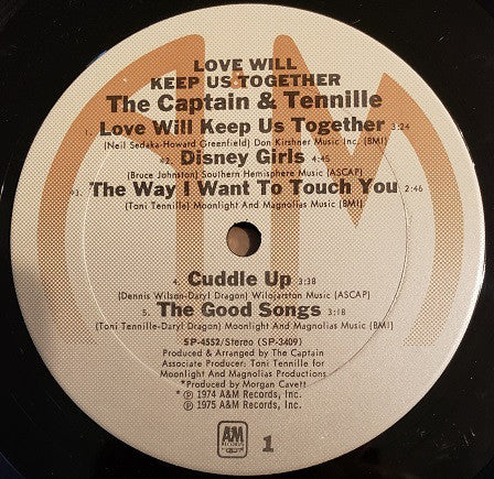 Captain And Tennille : Love Will Keep Us Together (LP, Album, Ter)