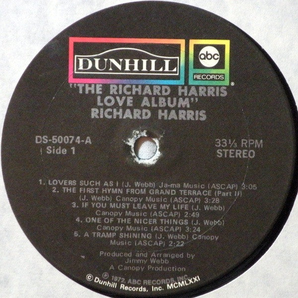 Richard Harris : The Richard Harris Love Album (LP, Album, Comp)