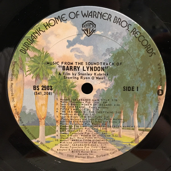 Various : Music From The Soundtrack Of Barry Lyndon (LP, Album, San)