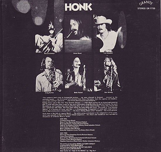 Honk (2) : The Original Sound Track from Five Summer Stories (LP, Album)