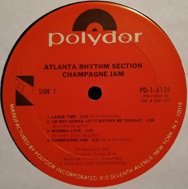 Atlanta Rhythm Section : Champagne Jam (LP, Album, Club)