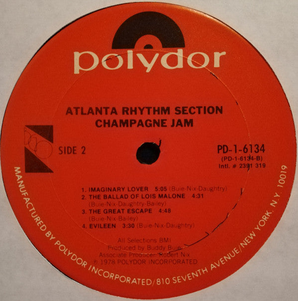 Atlanta Rhythm Section : Champagne Jam (LP, Album, Club)