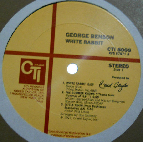 George Benson : White Rabbit (LP, Album, RE,  )