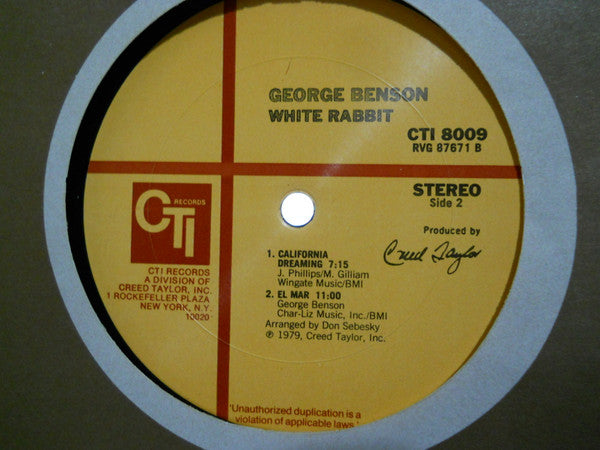 George Benson : White Rabbit (LP, Album, RE,  )