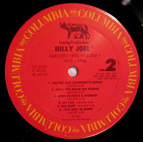 Billy Joel : Greatest Hits Volume I & Volume II (2xLP, Comp, Car)