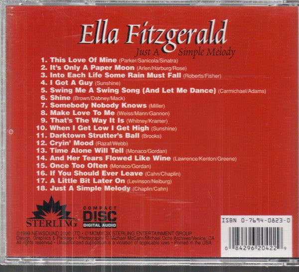 Ella Fitzgerald : Just A Simple Melody  (CD, Comp)