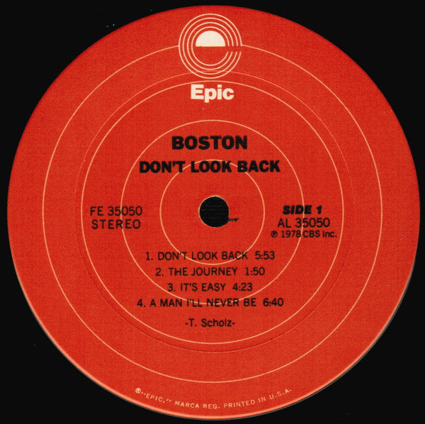 Boston : Don't Look Back (LP, Album, Pit)