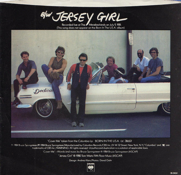 Bruce Springsteen : Cover Me / Jersey Girl (7", Single, Styrene, Pit)