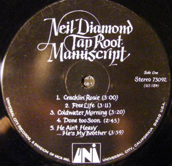 Neil Diamond : Tap Root Manuscript (LP, Album, Pin)