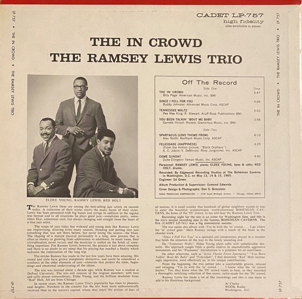 The Ramsey Lewis Trio : The In Crowd (LP, Album, RE, Ter)