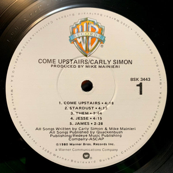 Carly Simon : Come Upstairs (LP, Album, Win)