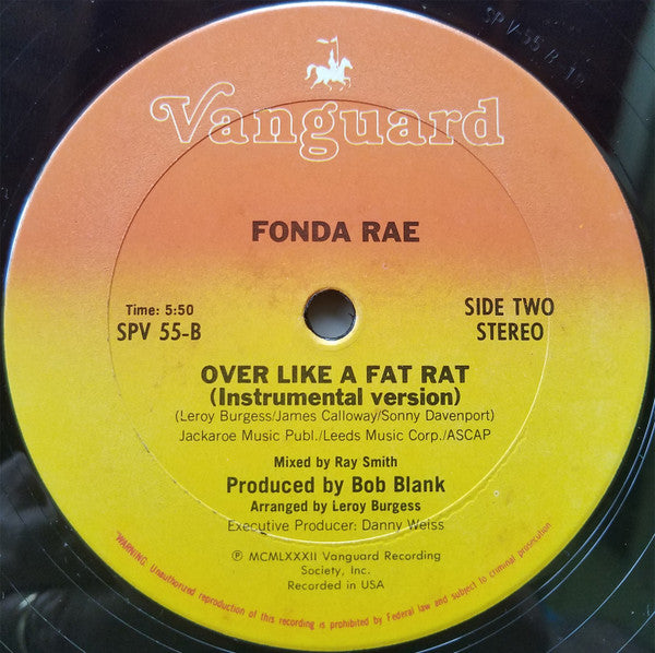 Fonda Rae : Over Like A Fat Rat (12")