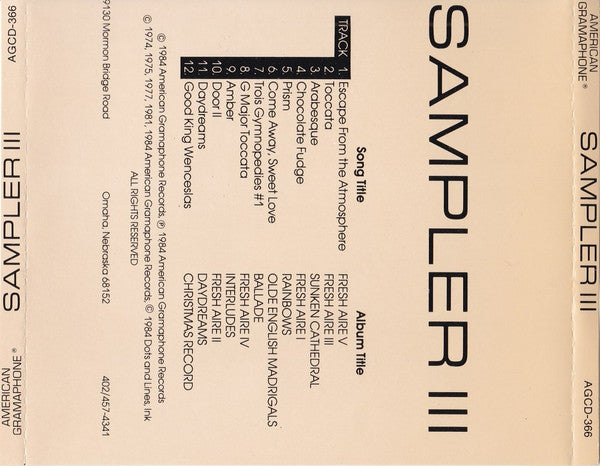 Various : Sampler III (CD, Smplr)