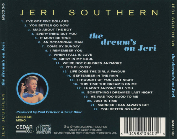 Jeri Southern : The Dream's On Jeri (CD, Album, Comp, Mono)