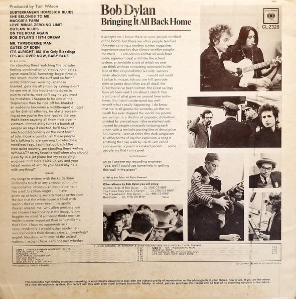 Bob Dylan : Bringing It All Back Home (LP, Album, Mono, Pit)