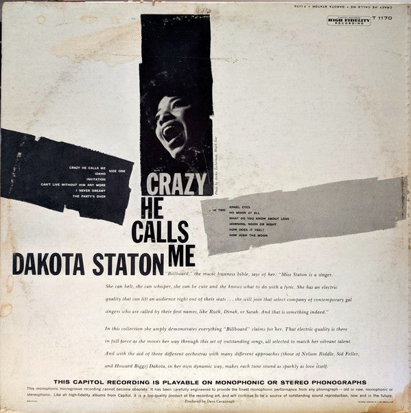 Dakota Staton : Crazy He Calls Me (LP, Album, Mono, RP, Sca)