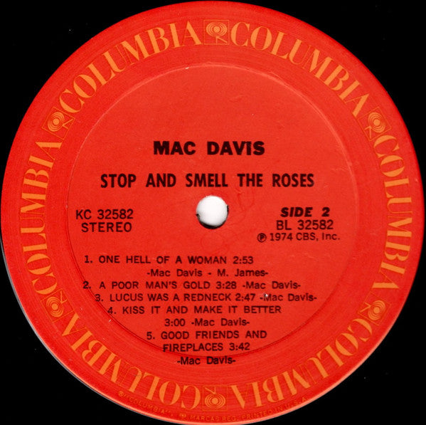 Mac Davis : Stop And Smell The Roses (LP, Album, San)