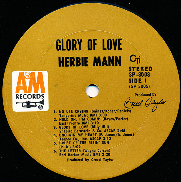 Herbie Mann : Glory Of Love (LP, Album, Gat)