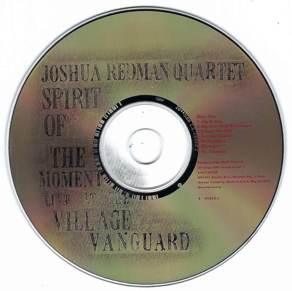 Joshua Redman Quartet : Spirit Of The Moment Live At The Village Vanguard (2xCD, Album)