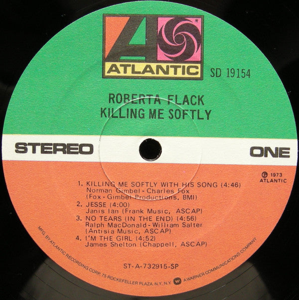 Roberta Flack : Killing Me Softly (LP, Album, RE, SP )