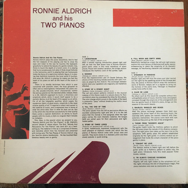 Ronnie Aldrich And His Two Pianos : Ronnie Aldrich And His Two Pianos (LP, Album, Gat)