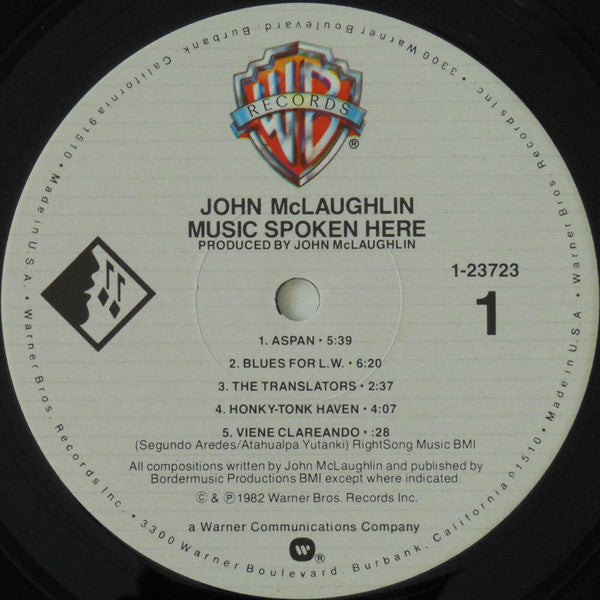 John McLaughlin : Music Spoken Here (LP, Album, All)