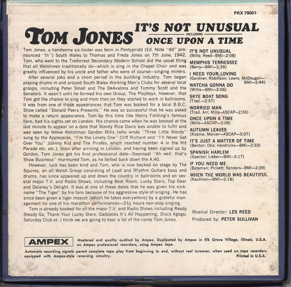 Tom Jones : It's Not Unusual (Reel, 4tr Stereo, 7" Reel, Album)