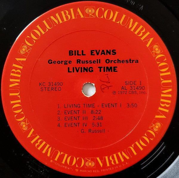 Bill Evans / George Russell Orchestra : Living Time (LP, Album, Pit)