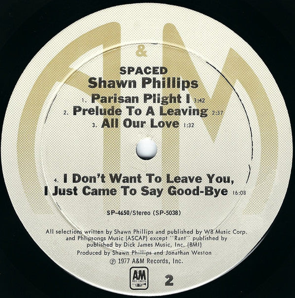 Shawn Phillips (2) : Spaced (LP, Album, Mon)