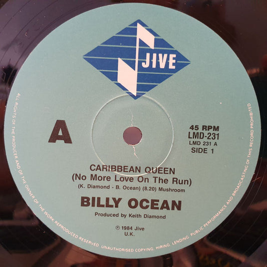 Billy Ocean : Caribbean Queen (No More Love On The Run) (12", Single, Gen)