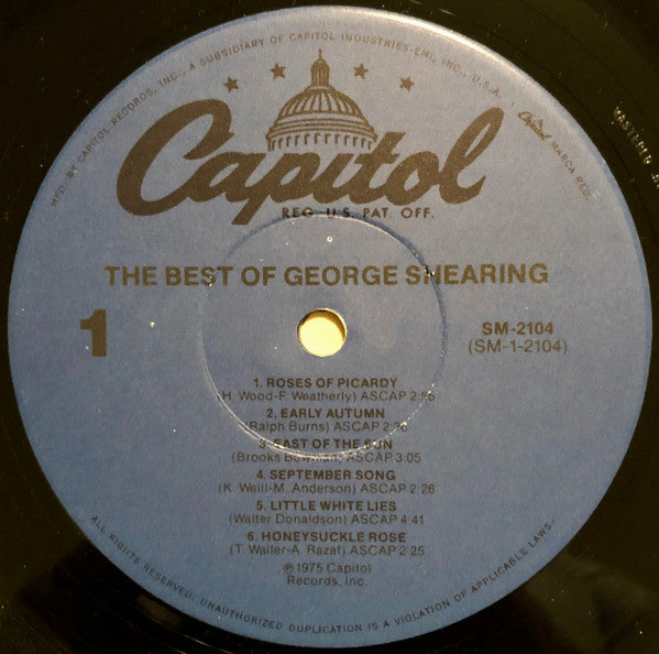 George Shearing : The Best Of George Shearing (LP, Comp, RE)