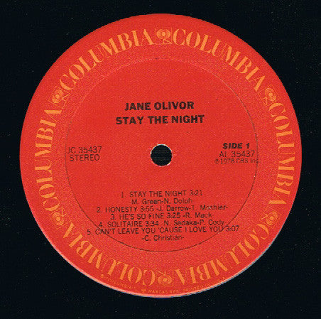 Jane Olivor : Stay The Night (LP, Album)