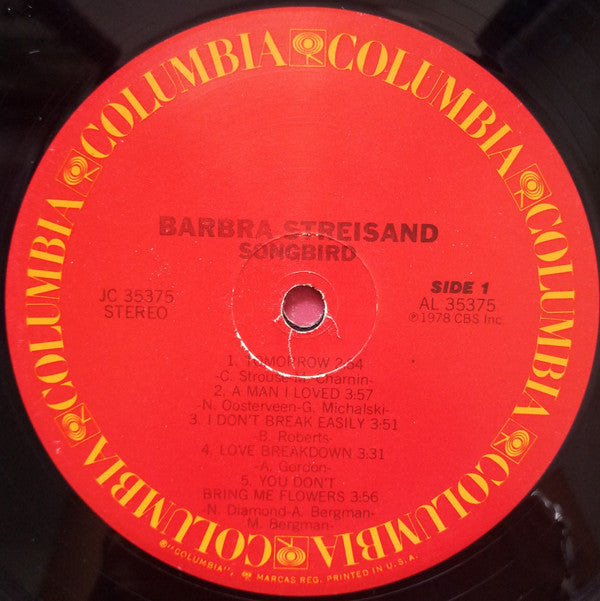 Barbra Streisand : Songbird (LP, Album, Pin)