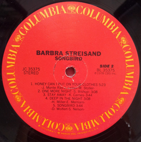 Barbra Streisand : Songbird (LP, Album, Pin)