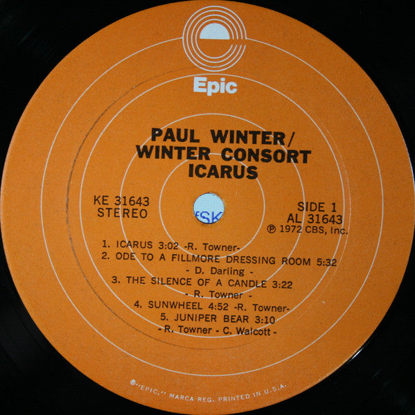 Paul Winter (2) / The Winter Consort : Icarus (LP, Album, RP, Ter)