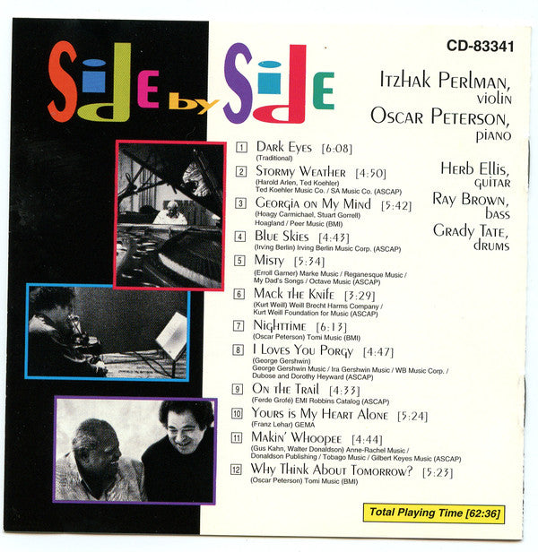 Itzhak Perlman, Oscar Peterson : Side By Side (CD, Album)