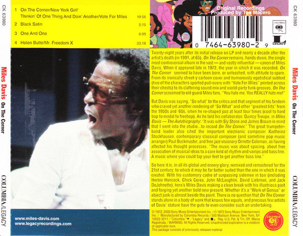 Miles Davis : On The Corner (CD, Album, RE, RM)