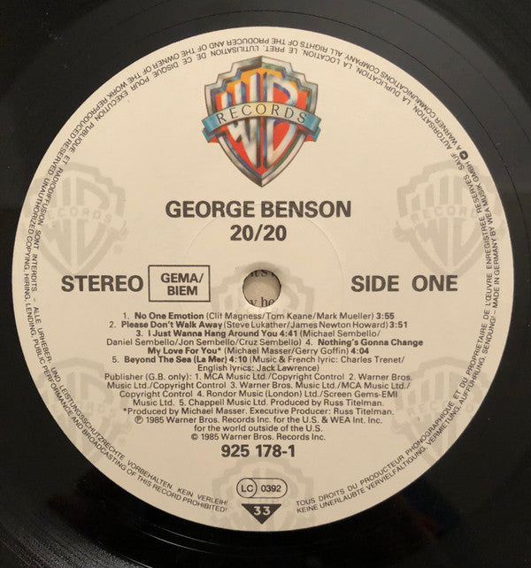 George Benson : 20/20 (LP, Album)