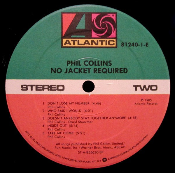 Buy Phil Collins : No Jacket Required (LP, Album, Club) Online for