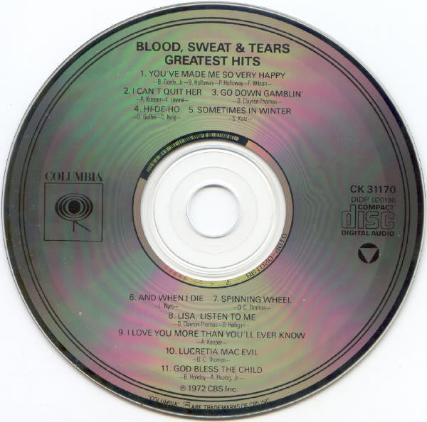 Blood, Sweat & Tears* : Blood, Sweat & Tears Greatest Hits (CD, Comp, RE, RP)