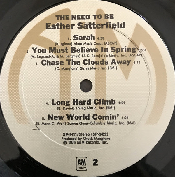 Esther Satterfield : The Need To Be (LP, Album)